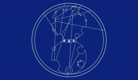 Circular Gallifreyan Mulgrew Enterprises logo