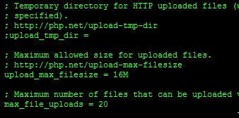 php upload filesize limit
