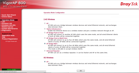 Draytek Vigor AP800 Admin Setup