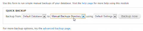 Backup and Migrate configuration